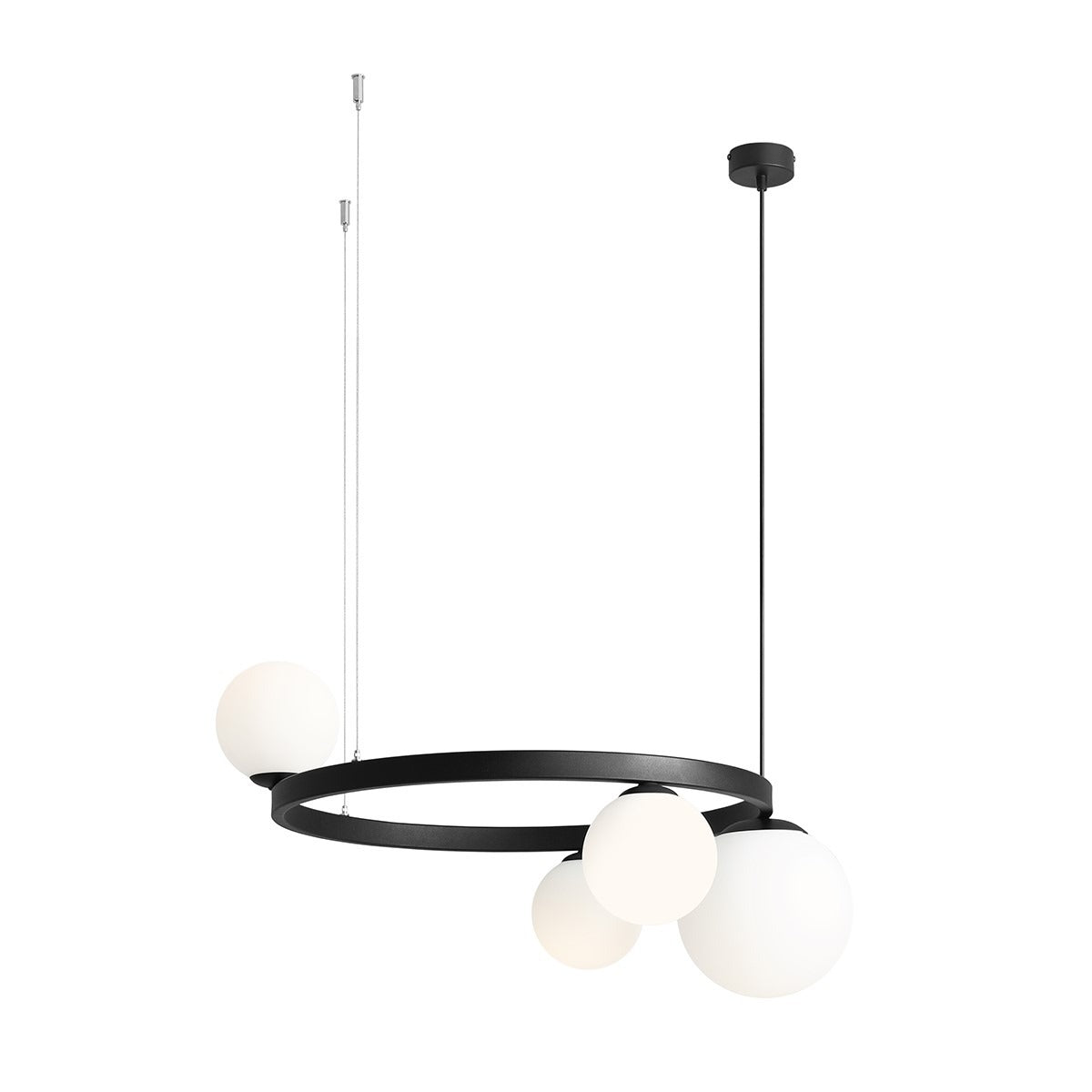 Aldex Lampa Wisząca Garda 4 Ring Black - Metal / szkło - Czarny 1099L1_R