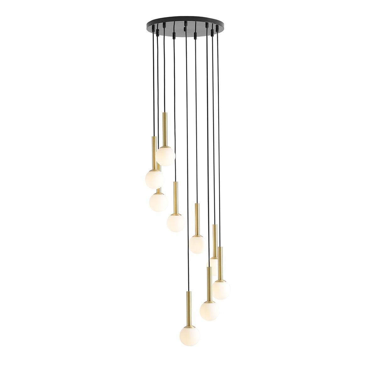 Aldex Lampa Wisząca Riu 9 Ring Black Brass - Metal / szkło - Mosiądz 1103N1