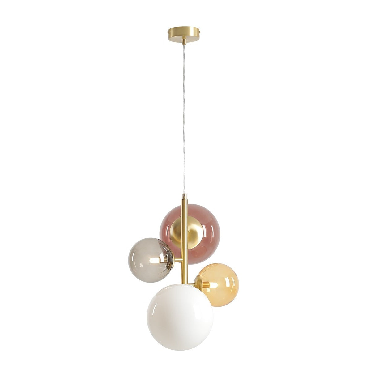 Aldex Lampa Wisząca Bloom 4 Multicolour Żarówki W Zestawie - Metal / szkło - Mosiądz 1111L40
