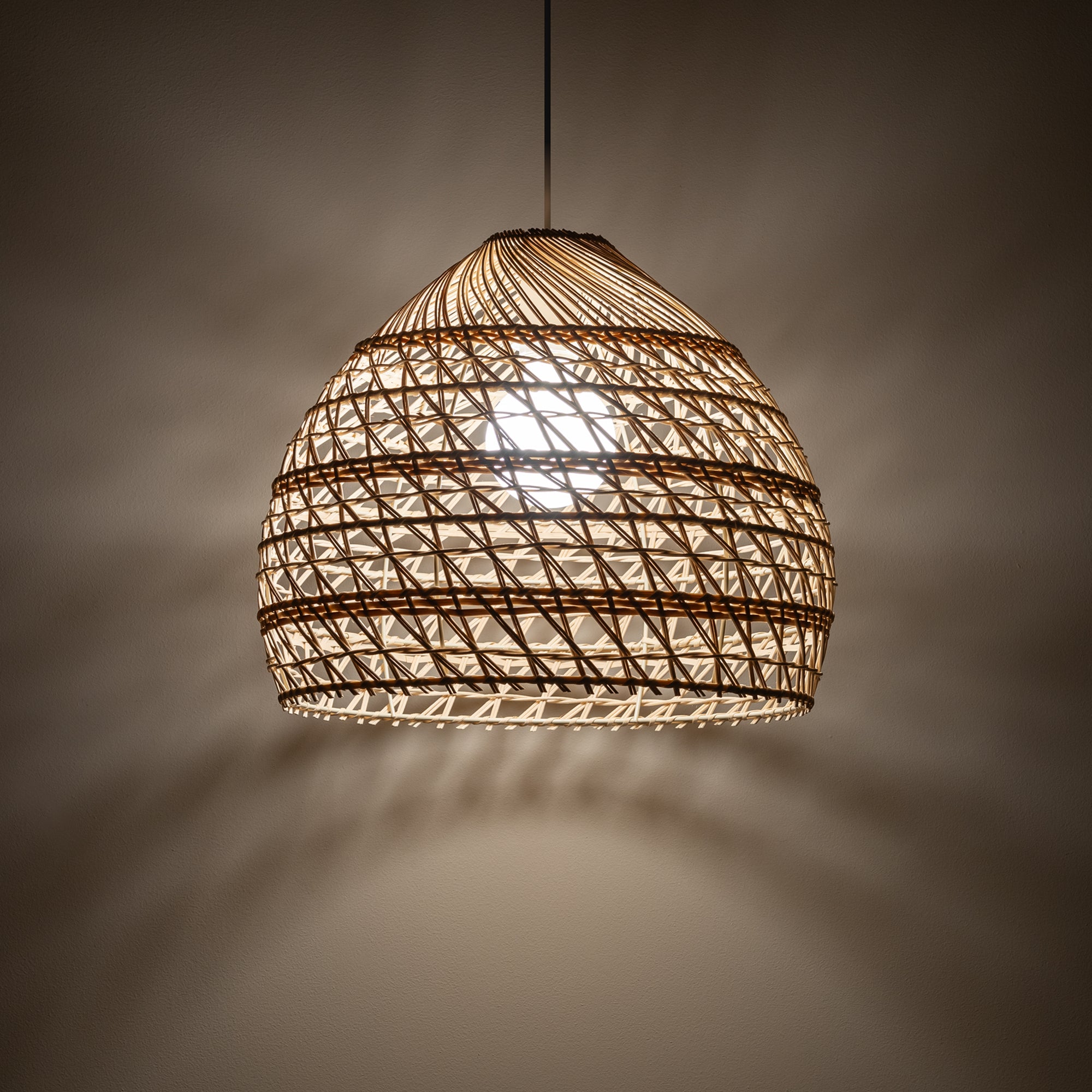 Nowodvorski Lampa wisząca BOHO M 25W only LED 50/60Hz - Rattan - Naturalne drewno