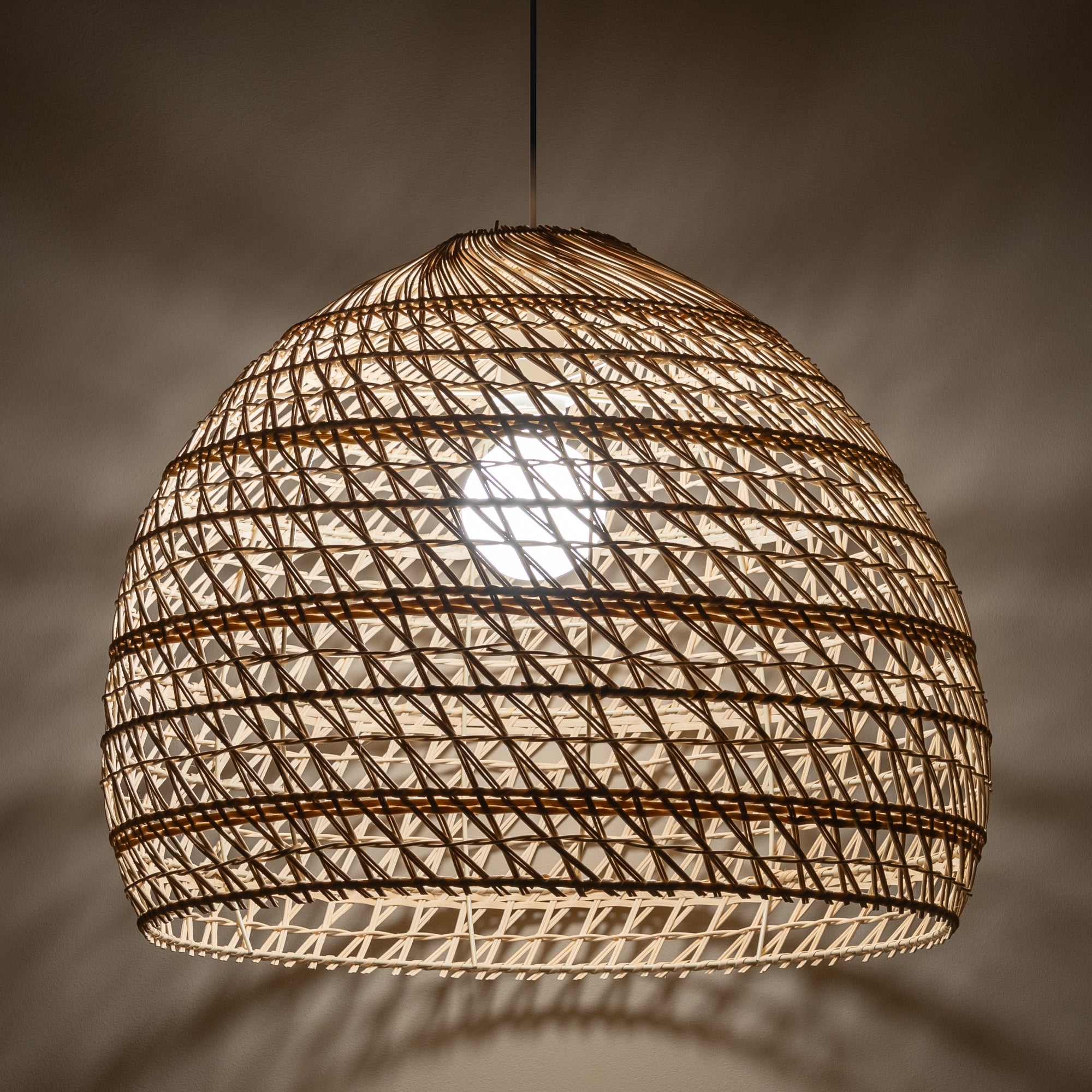 Nowodvorski Lampa wisząca BOHO L 25W only LED 50/60Hz - Rattan - Naturalne drewno