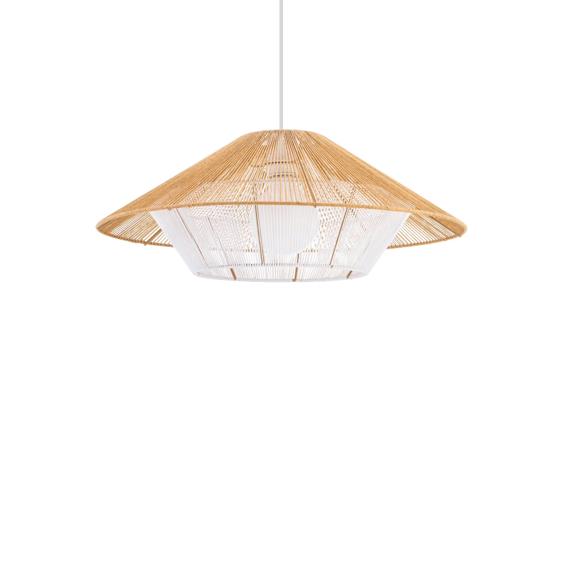 Nowodvorski Lampa wisząca JAPANDI S 25W only LED 50/60Hz - Sznurek papierowy - Naturalne drewno