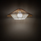 Nowodvorski Lampa wisząca JAPANDI S 25W only LED 50/60Hz - Sznurek papierowy - Naturalne drewno 11156