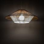 Nowodvorski Lampa wisząca JAPANDI M 25W only LED 50/60Hz - Sznurek papierowy - Naturalne drewno 11157