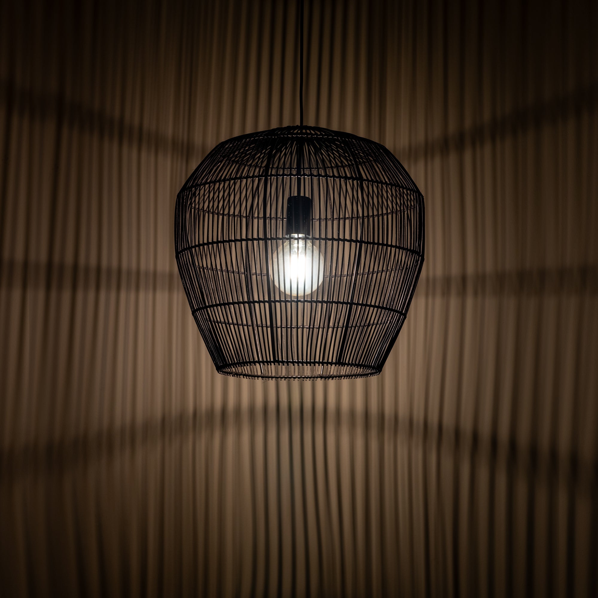 Nowodvorski Lampa wisząca HAITI S 25W only LED 50/60Hz - Bambus - Czarny