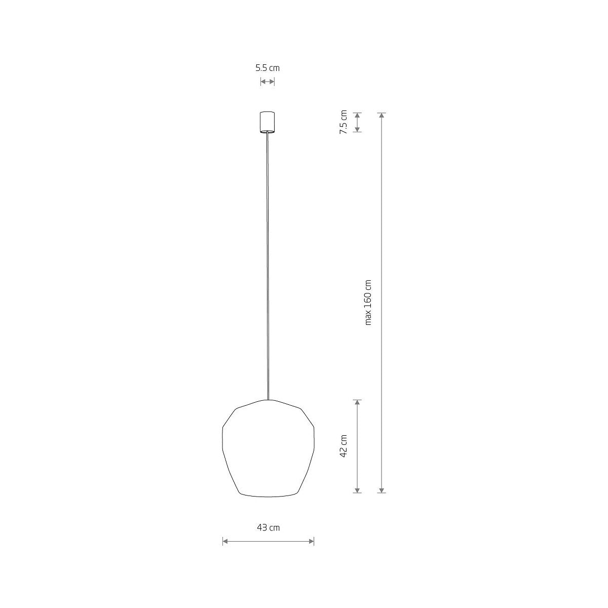 Nowodvorski Lampa wisząca HAITI S 25W only LED 50/60Hz - Bambus - Czarny 11166