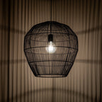 Nowodvorski Lampa wisząca HAITI M 25W only LED 50/60Hz - Bambus - Czarny