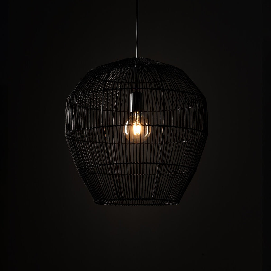 Nowodvorski Lampa wisząca HAITI M 25W only LED 50/60Hz - Bambus - Czarny 11167