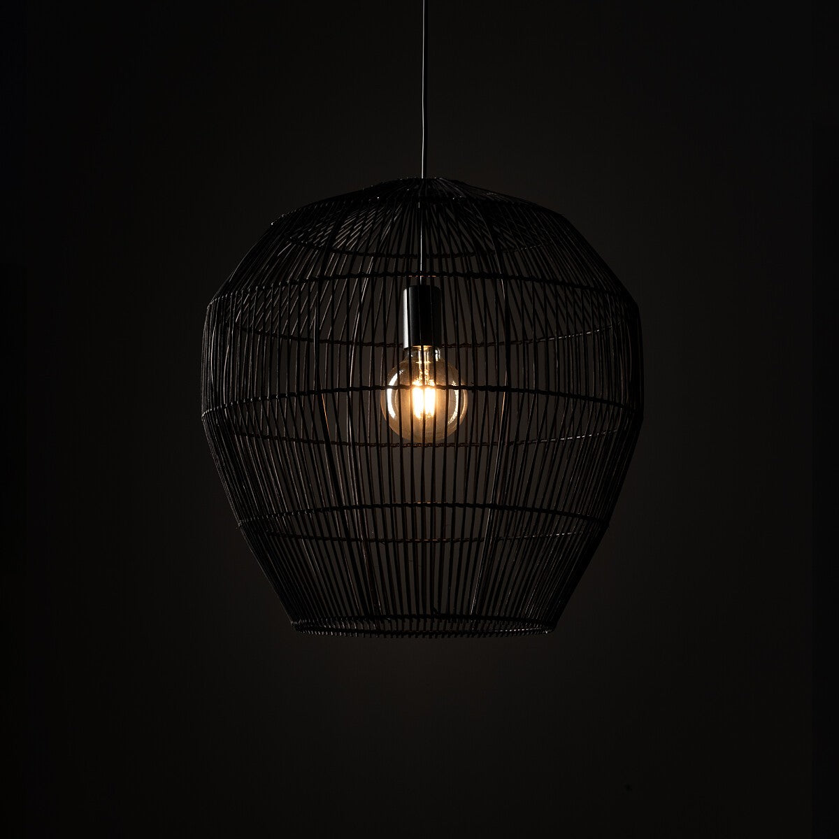 Nowodvorski Lampa wisząca HAITI M 25W only LED 50/60Hz - Bambus - Czarny 11167