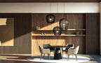 Nowodvorski Lampa wisząca HAITI M 25W only LED 50/60Hz - Bambus - Czarny 11167
