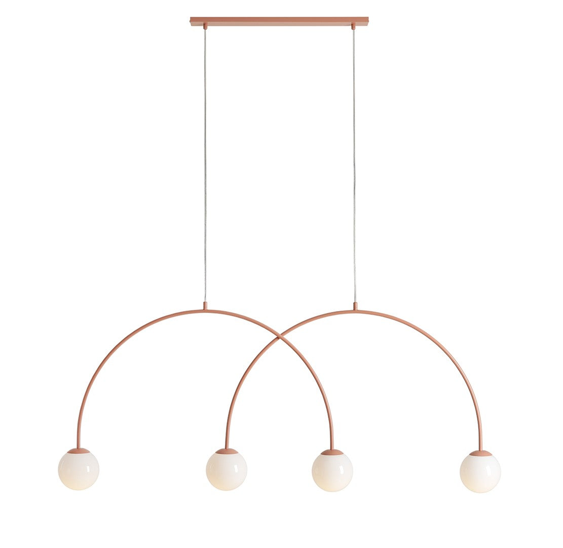 Aldex Lampa Wisząca Una 4 Coral L - Metal / szkło - Koralowy 1116L11_L