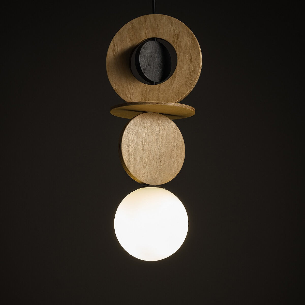 Nowodvorski Lampa wisząca DROPS WOOD A 12W only LED 50/60Hz - Sklejka - Naturalne drewno 11173 - lampa włączona