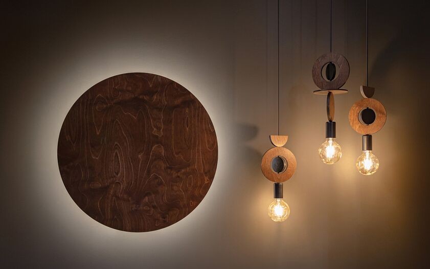 Nowodvorski Lampa wisząca DROPS WOOD C 25W only LED 50/60Hz - Sklejka - Ciemne drewno 11175