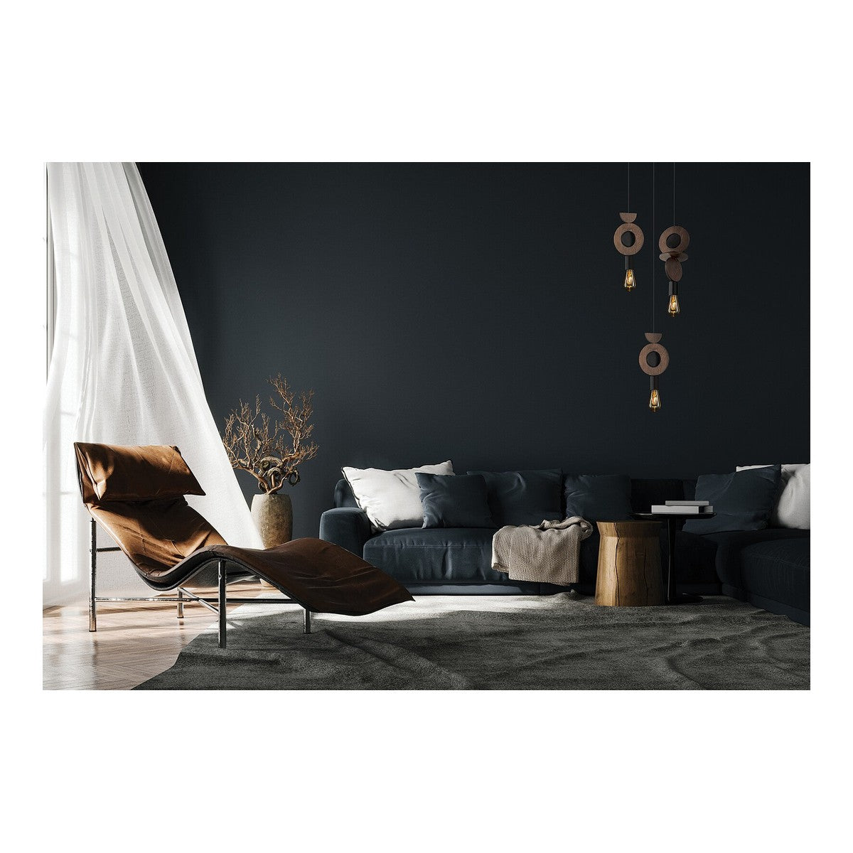 Nowodvorski Lampa wisząca DROPS WOOD D 25W only LED 50/60Hz - Sklejka - Ciemne drewno 11176