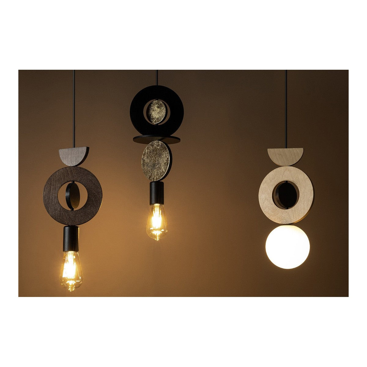 Nowodvorski Lampa wisząca DROPS WOOD E 25W only LED 50/60Hz - Sklejka - Czarny 11177