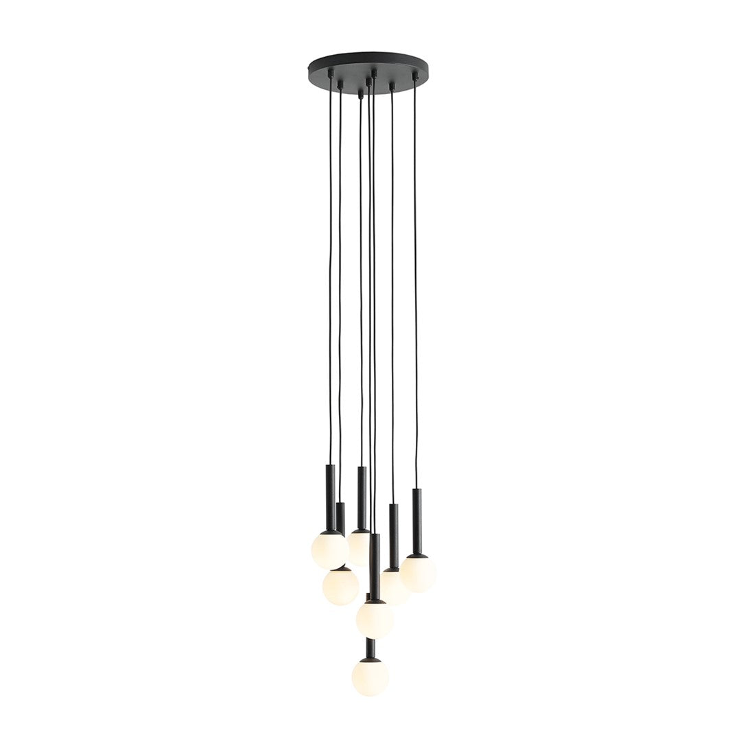 Aldex Lampa Wisząca Riu 7 Ring All Black - Metal / szkło - Czarny 1117T1