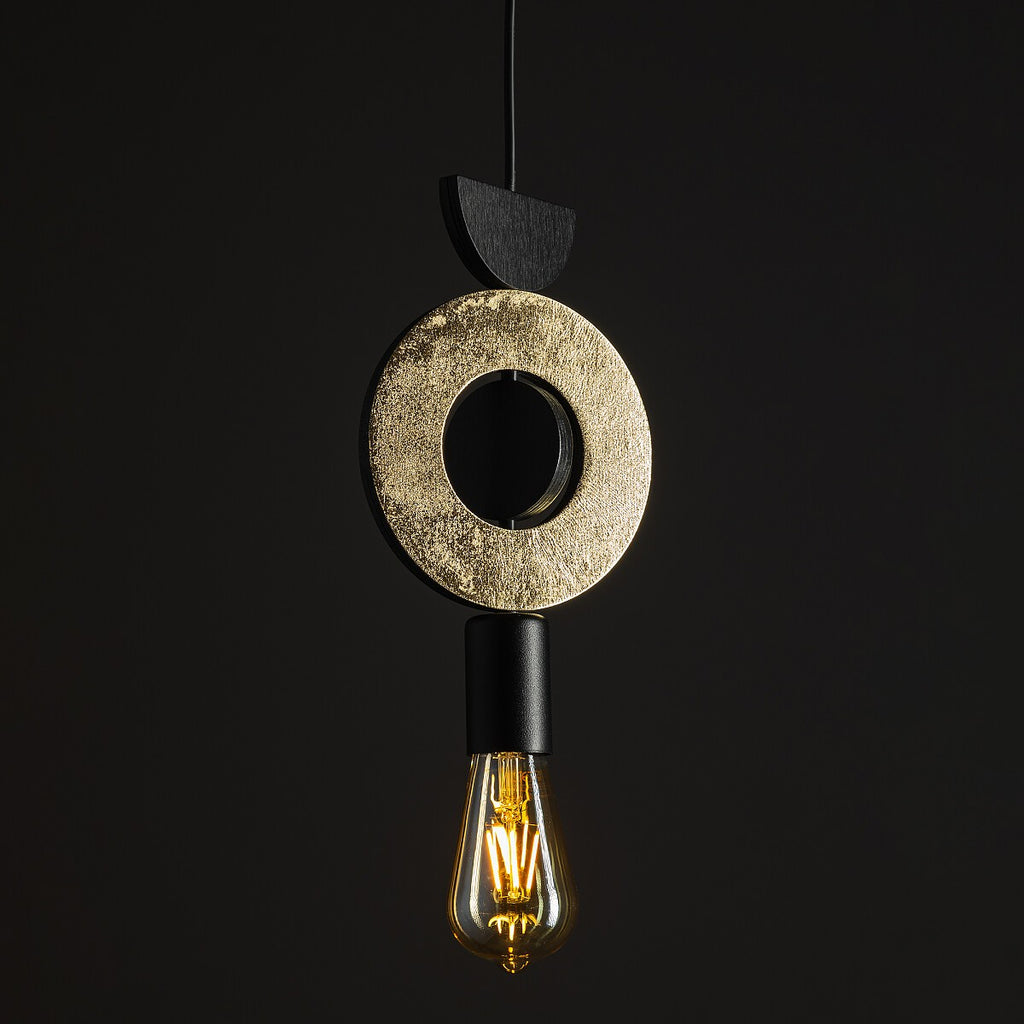 Nowodvorski Lampa wisząca DROPS WOOD F 25W only LED 50/60Hz - Sklejka - Złoty 11180