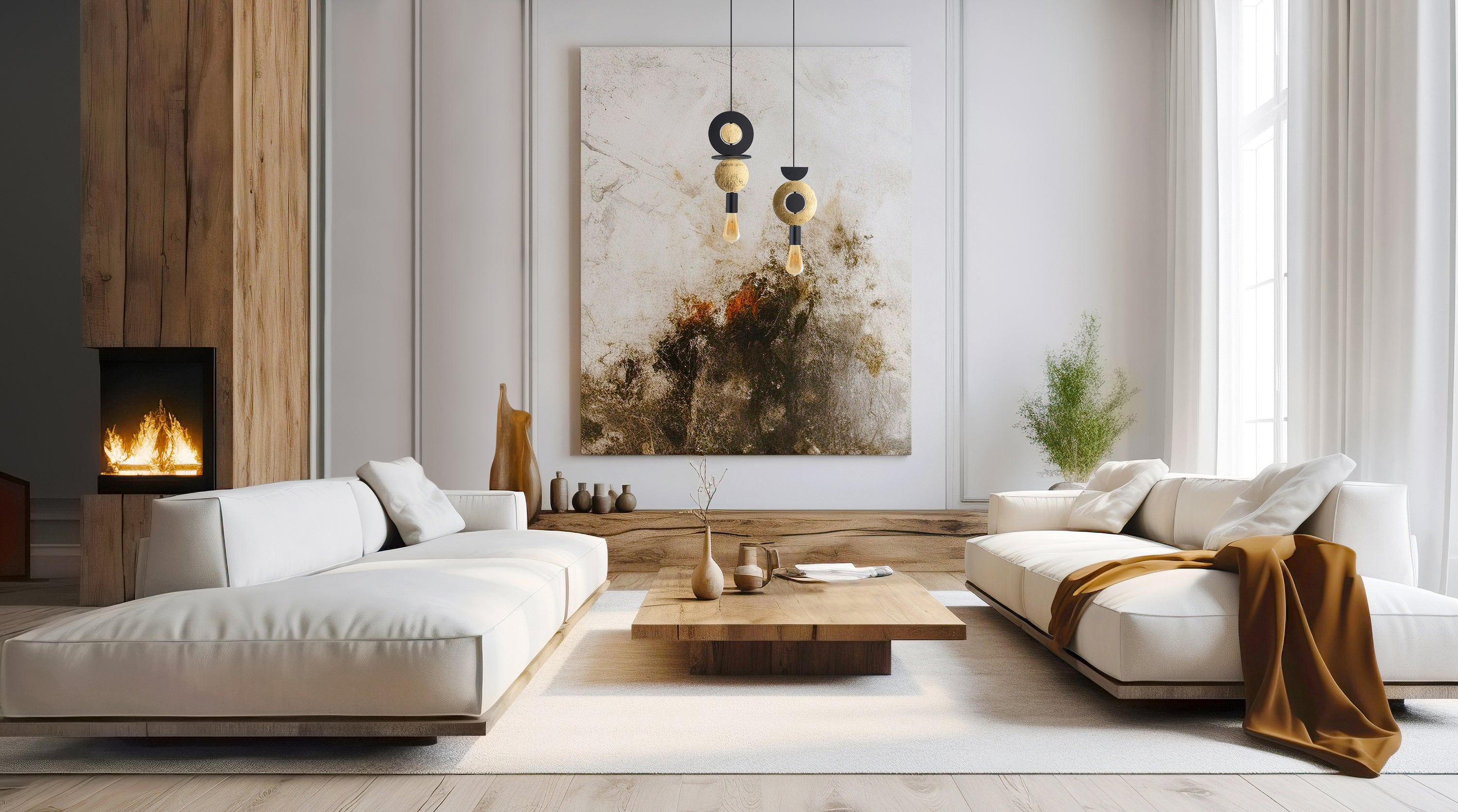 Nowodvorski Lampa wisząca DROPS WOOD F 25W only LED 50/60Hz - Sklejka - Złoty