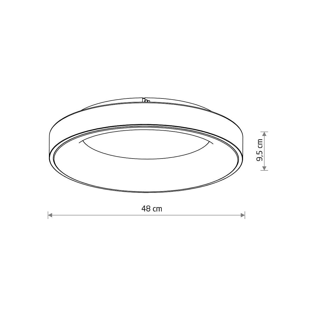 Nowodvorski Plafon NIKKI ROUND LED 48W 50/60Hz - Stal lakierowana - Czarny I 11207