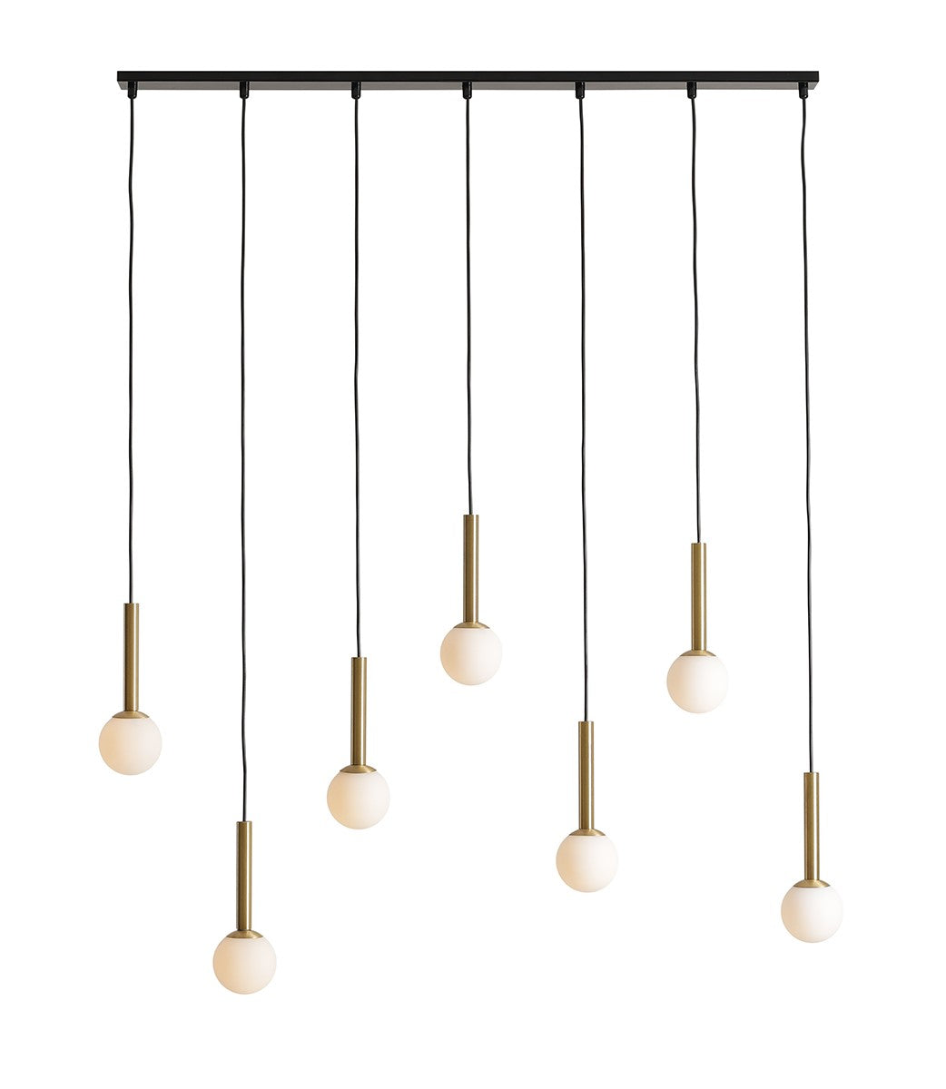 Aldex Lampa Wisząca Riu 7 Black / Brass - Metal / szkło - Czarny / Mosiądz 1121T40
