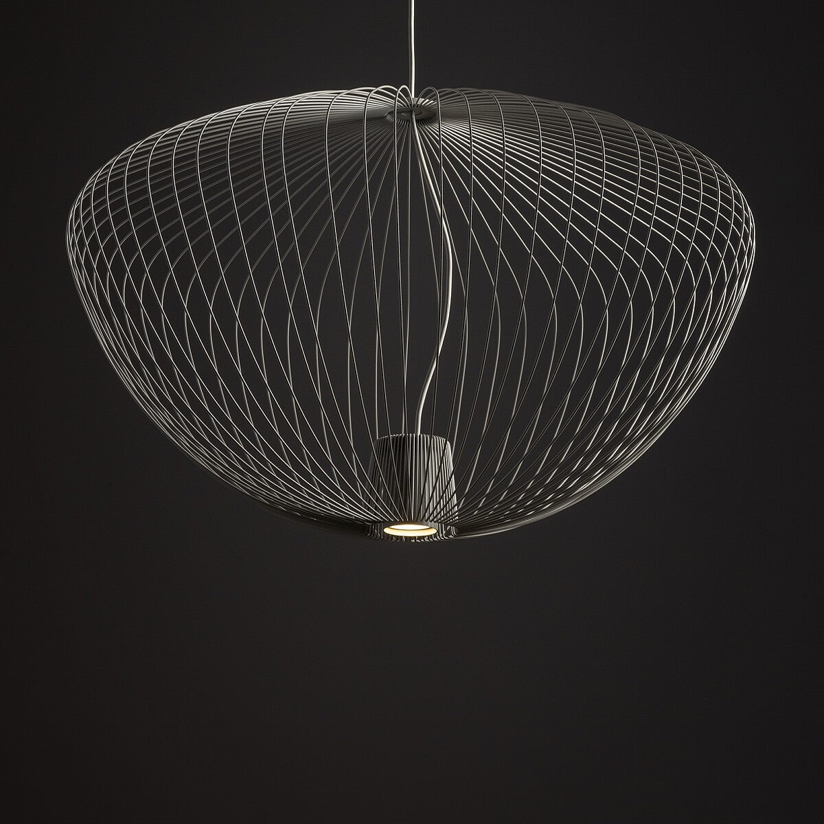 Nowodvorski Lampa wisząca PUMPKIN L 10W only LED 50/60Hz - Stal lakierowana - Silk gray 11251 - lampa włączona