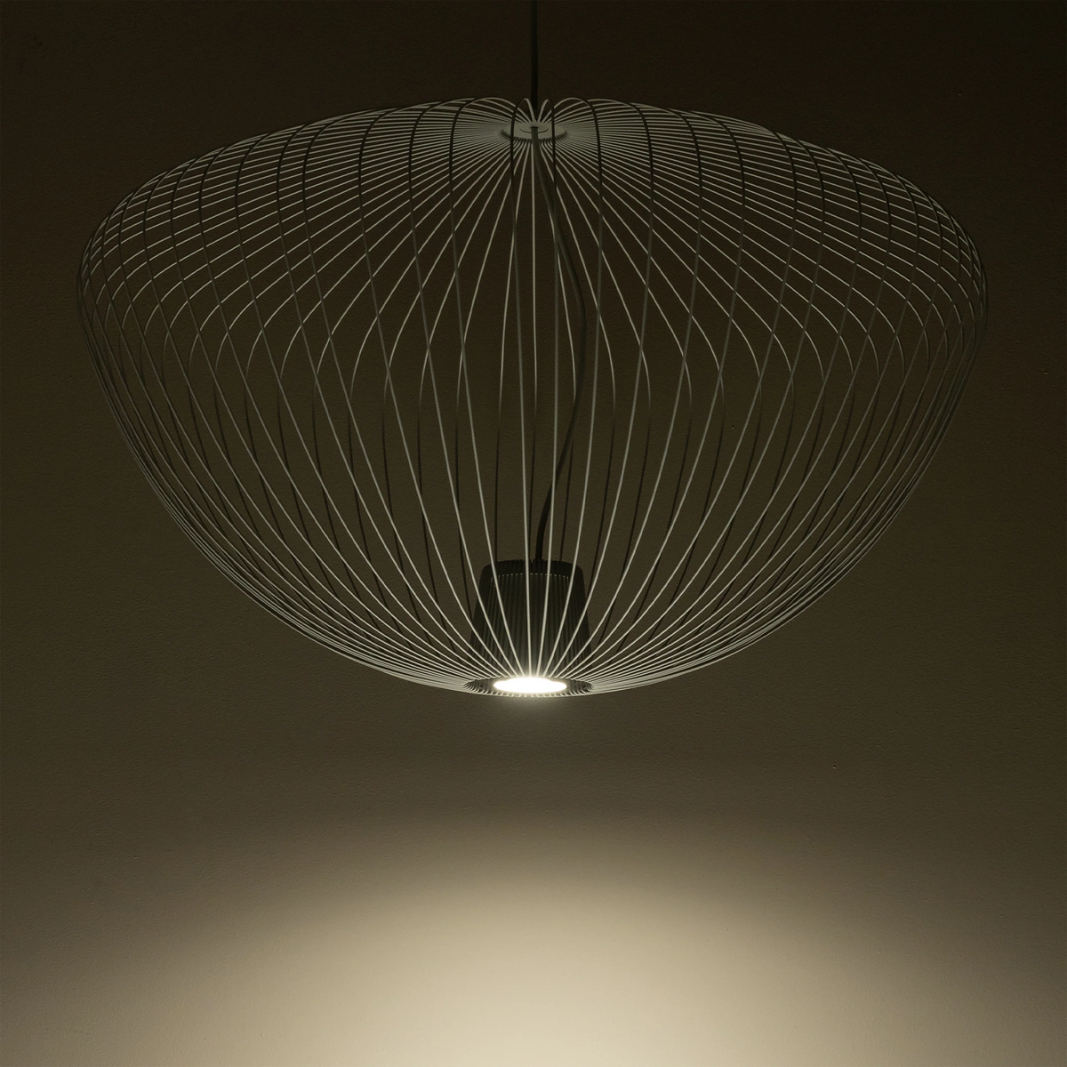 Nowodvorski Lampa wisząca PUMPKIN L 10W only LED 50/60Hz - Stal lakierowana - Silk gray 11251 - lampa włączona
