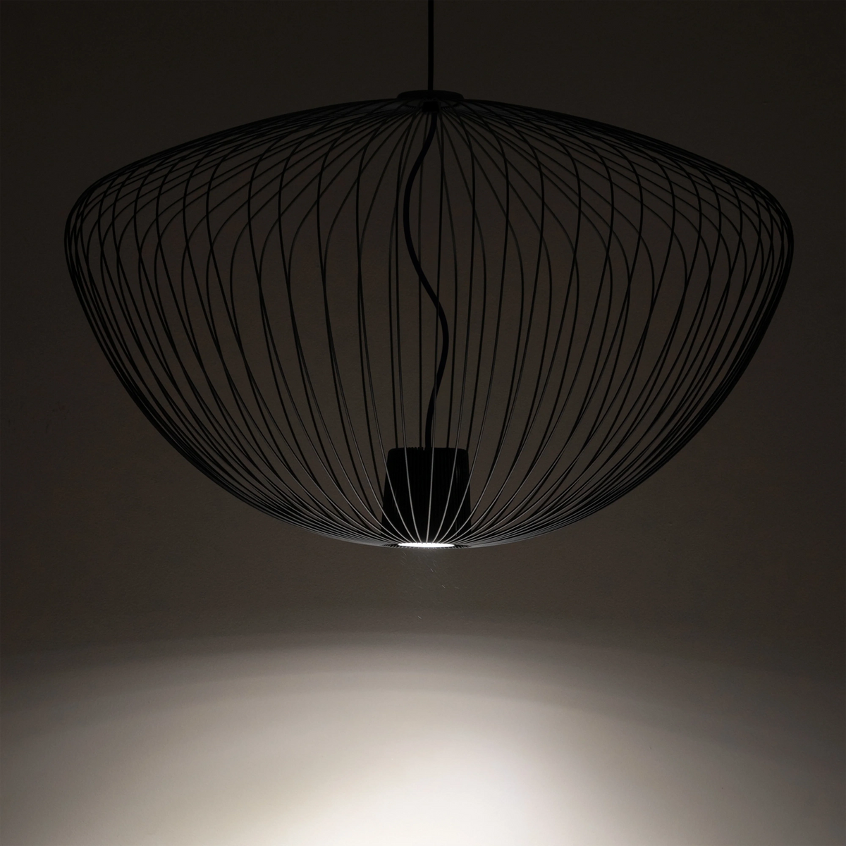 Nowodvorski Lampa wisząca PUMPKIN L 10W only LED 50/60Hz - Stal lakierowana - Umbra gray 11252 - lampa włączona
