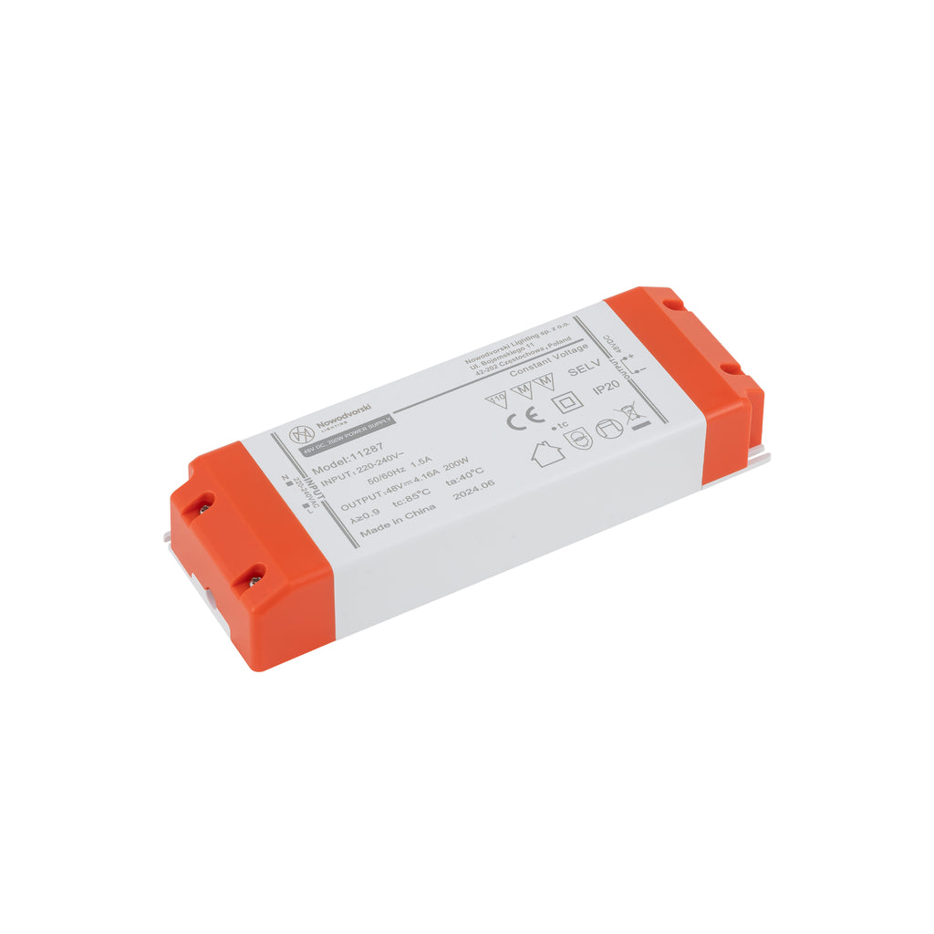 Nowodvorski System szynowy 48V DC, 200W, POWER SUPPLY 1-obwodowy niskonapięciowy 48V LVM 200W - Tworzywo sztuczne - Biały