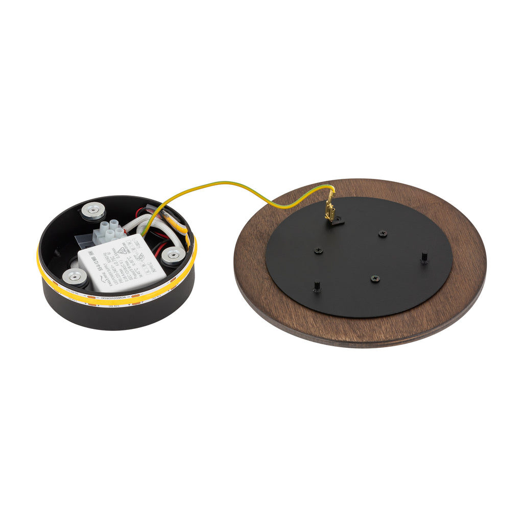 Nowodvorski Kinkiet RING TIMBER LED S 7W 50/60Hz - Sklejka - Ciemne drewno