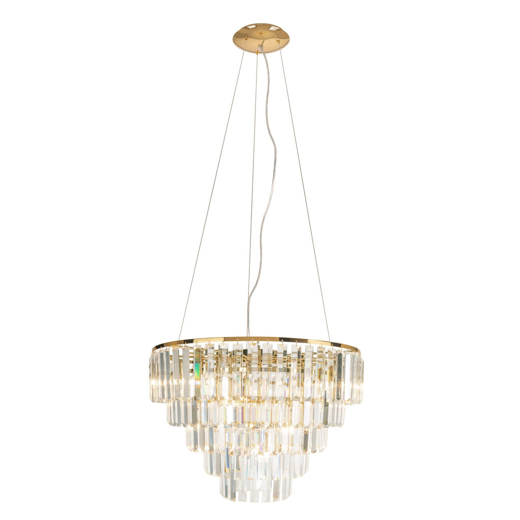 Maxlight Lampa wisząca Monaco 60cm - Metal + szkło - Złoty P0424