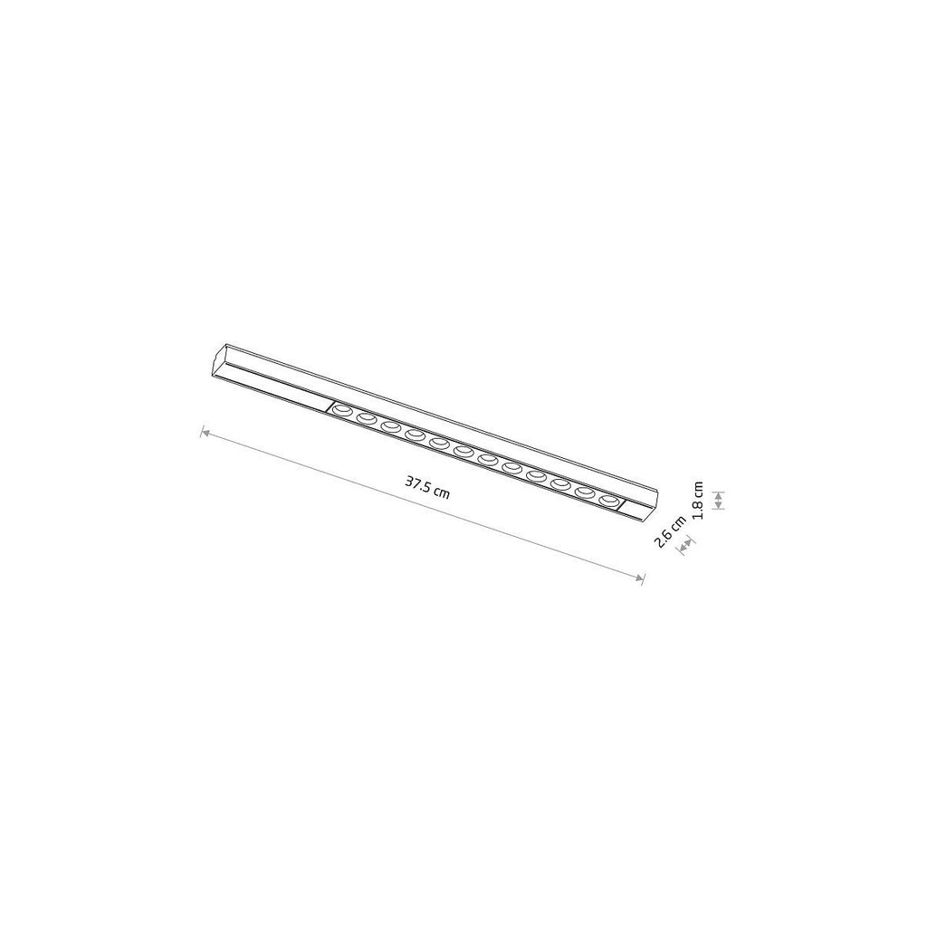 Nowodvorski System szynowy UT-LVM FOCUS LED 12W 1-obwodowy niskonapięciowy 48V UT-LVM Lampa LED 12W - Aluminium - Czarny I 11305