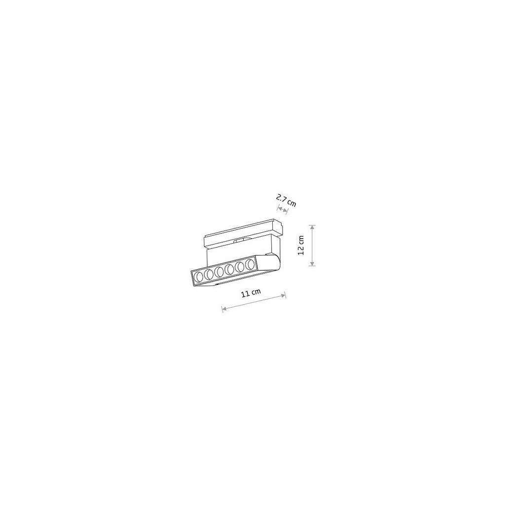 Nowodvorski System szynowy UT-LVM FOCUS OUT LED 6W 1-obwodowy niskonapięciowy 48V UT-LVM Lampa LED 6W - Aluminium - Czarny I 11312