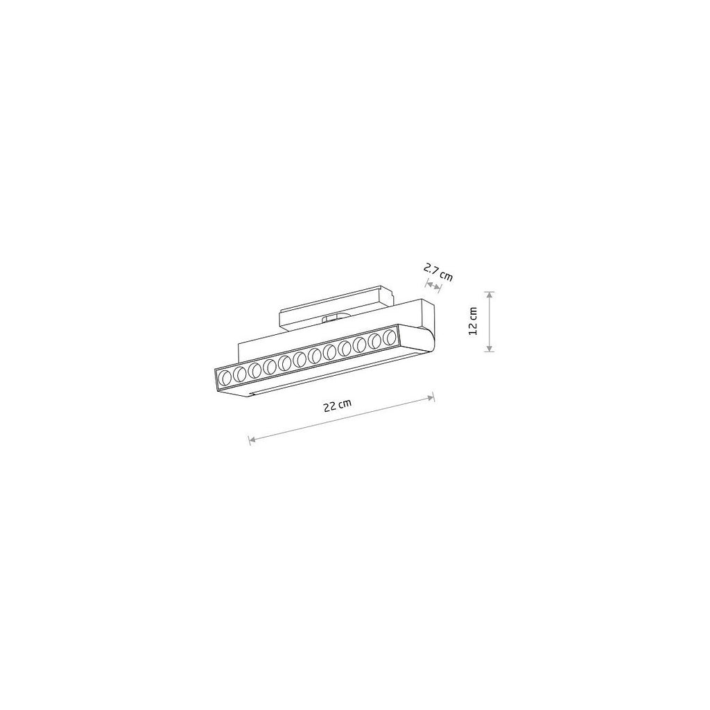 Nowodvorski System szynowy UT-LVM FOCUS OUT LED 12W 1-obwodowy niskonapięciowy 48V UT-LVM Lampa LED 12W - Aluminium - Czarny I 11313