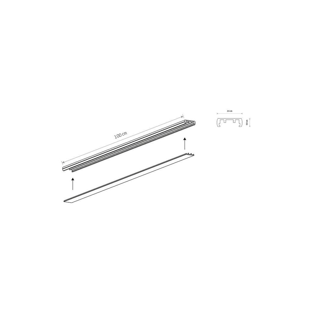 Nowodvorski System szynowy UT-LVM TRACK 1M 1-obwodowy niskonapięciowy 48V UT-LVM Szyna - Aluminium - Czarny 11320