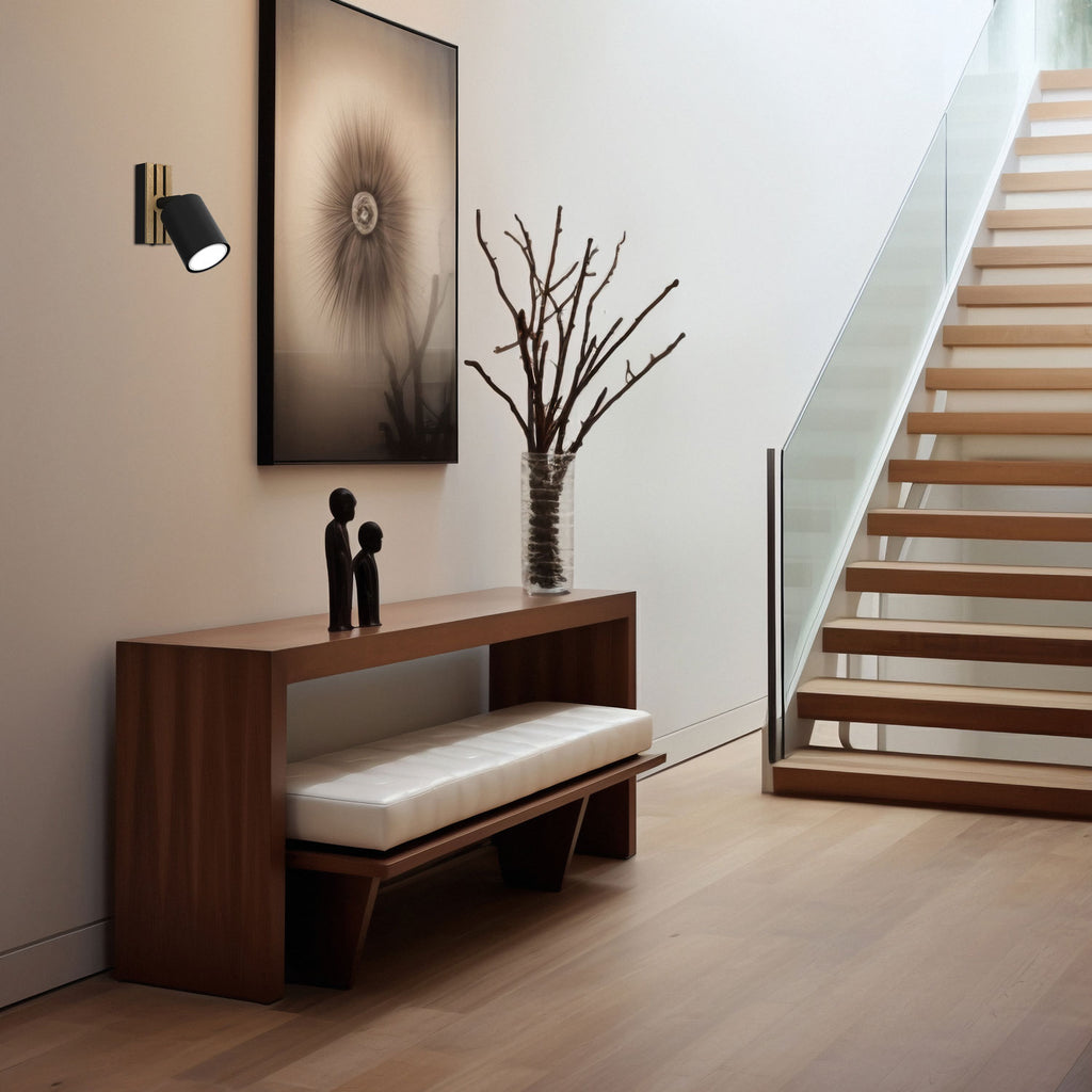 Spot Terra black/wood/black swivel 1xGU10 (Ceryfikat FSC 100%, SGSCH-COC-070615)