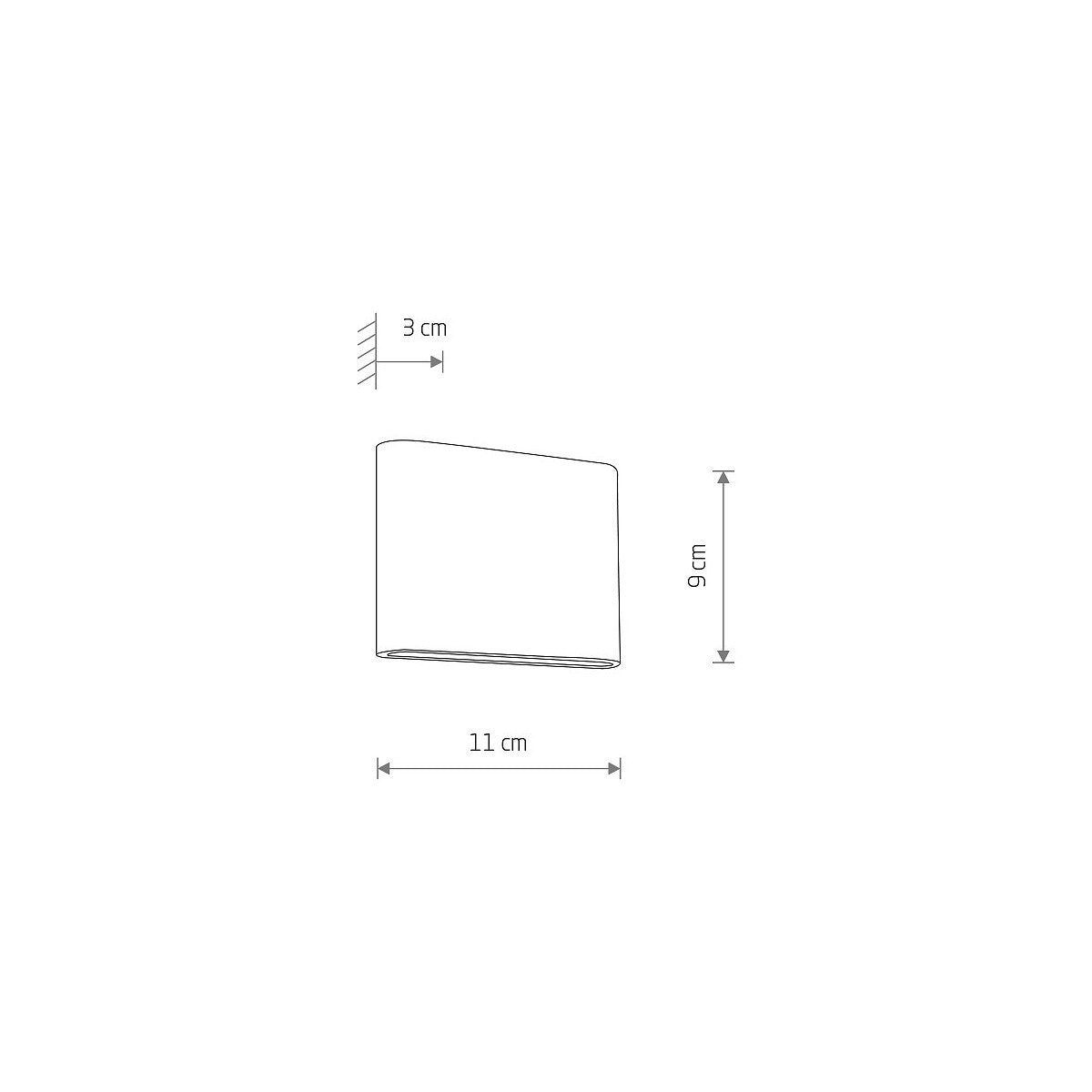 Nowodvorski Lampa ścienna natynkowa SEMI LED S 2x3W 50/60Hz IP54 - Aluminium lakierowane - Czarny 11363
