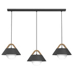żyrandol Funda line bar 900x80 black/natural wood 3xE27
