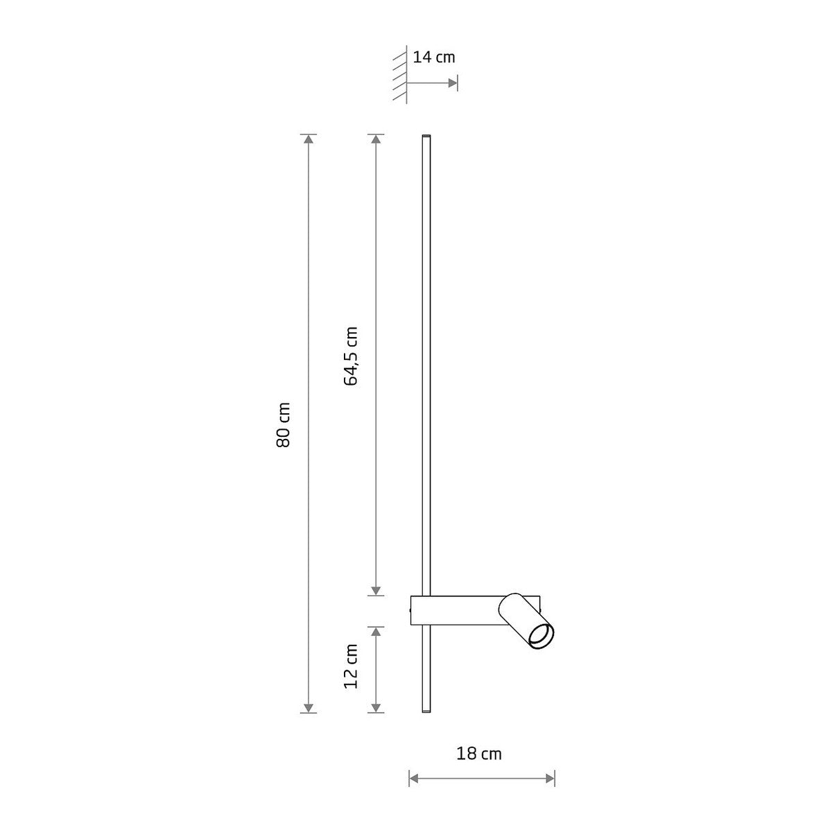 Nowodvorski Kinkiet regulowany z włącznikiem EASY LED LEFT 1x10W only LED, 1x11W LED 50/60Hz - Aluminium - Czarny 11425