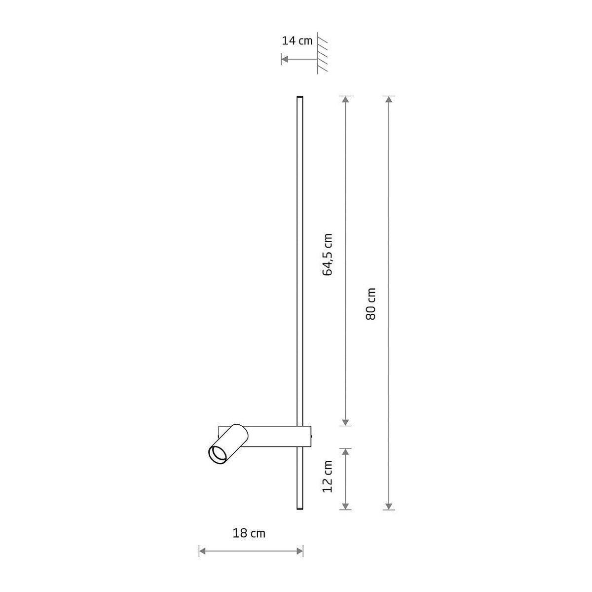 Nowodvorski Kinkiet regulowany z włącznikiem EASY LED RIGHT 1x10W only LED, 1x11W LED 50/60Hz - Aluminium - Czarny 11426