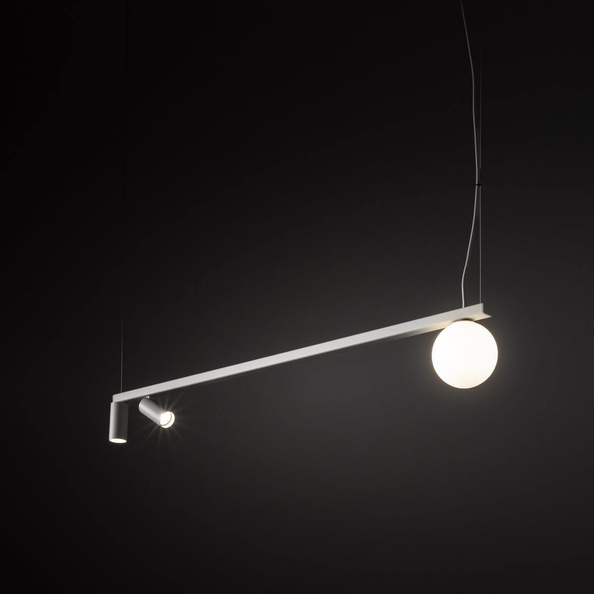 Nowodvorski Lampa wisząca FOURTY 10W only LED 50/60Hz - Aluminium lakierowane - Biały 11445 - lampa włączona