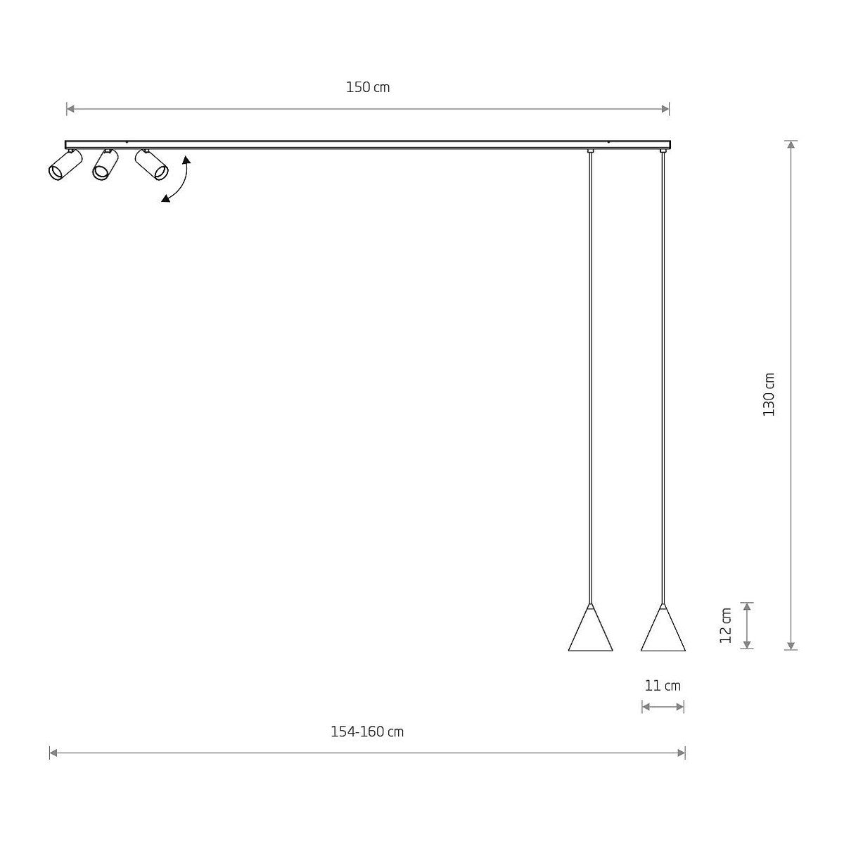 Nowodvorski Lampa przysufitowa FOURTY 10W only LED 50/60Hz - Aluminium lakierowane - Czarny 11448