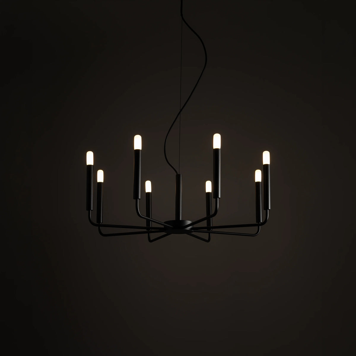 Nowodvorski Żyrandol ORTO 10W only LED 50/60Hz - Stal lakierowana - Czarny 11460 - lampa włączona