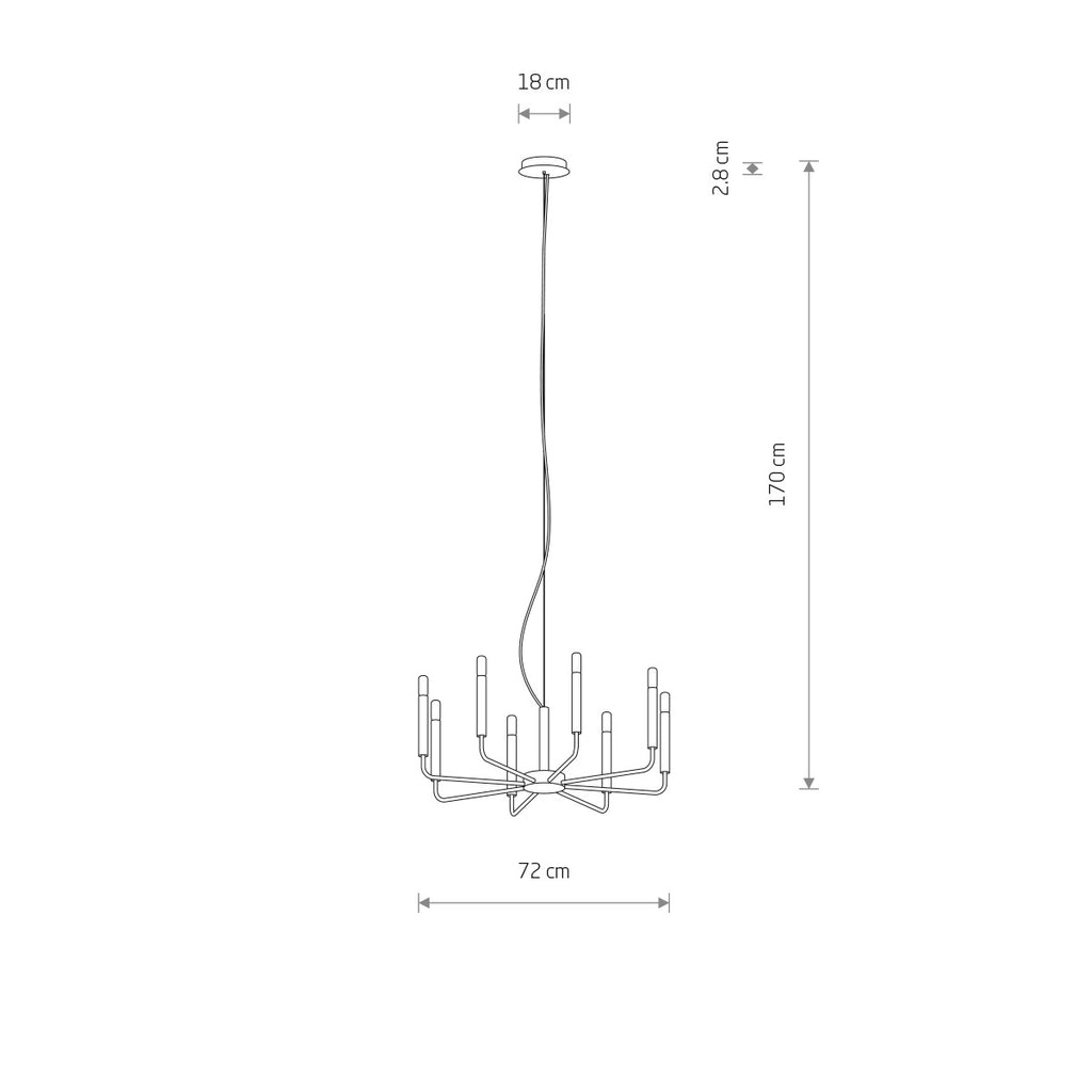 Nowodvorski Żyrandol ORTO 10W only LED 50/60Hz - Stal lakierowana - Czarny 11460