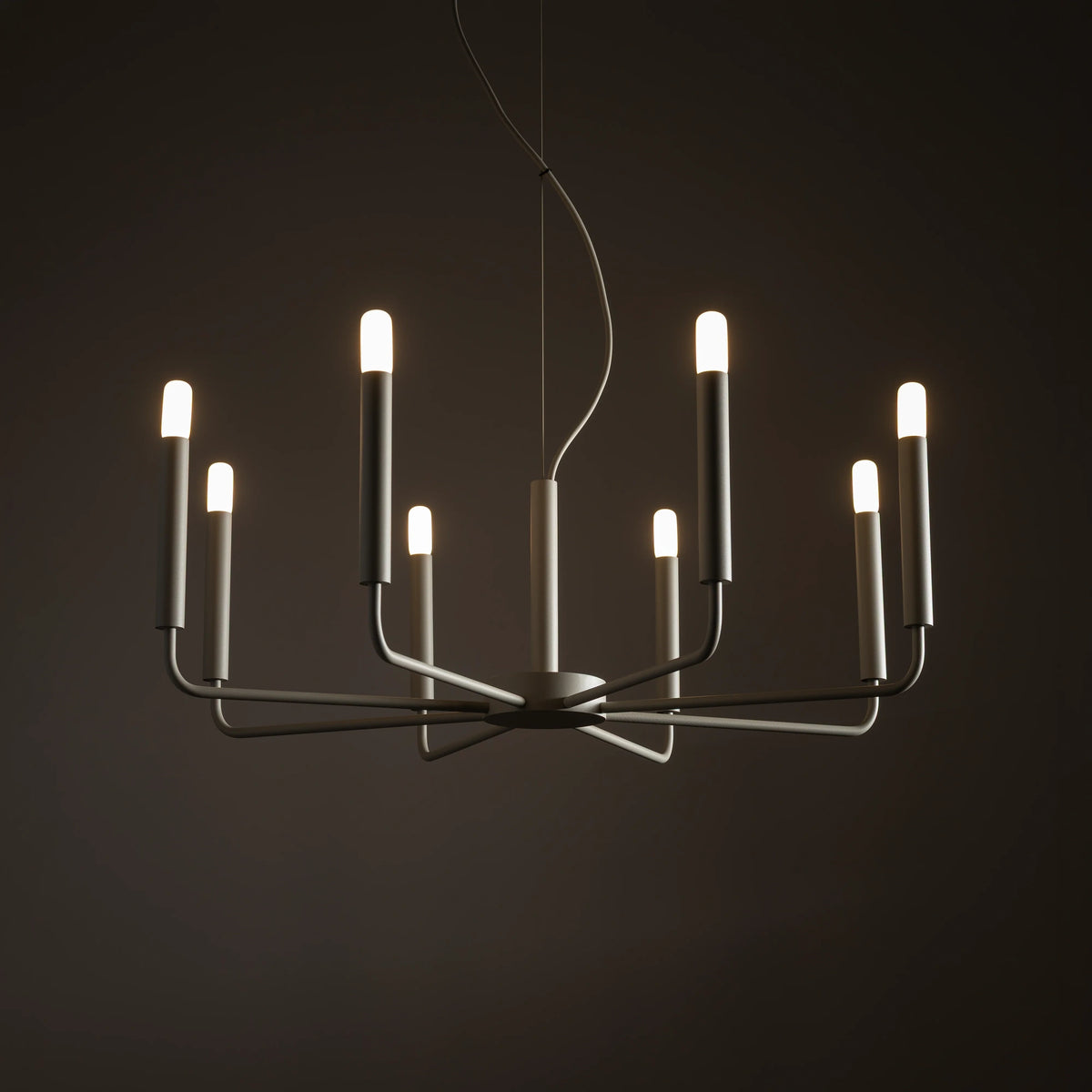 Nowodvorski Żyrandol ORTO 10W only LED 50/60Hz - Stal lakierowana - Silk gray 11461 - lampa włączona