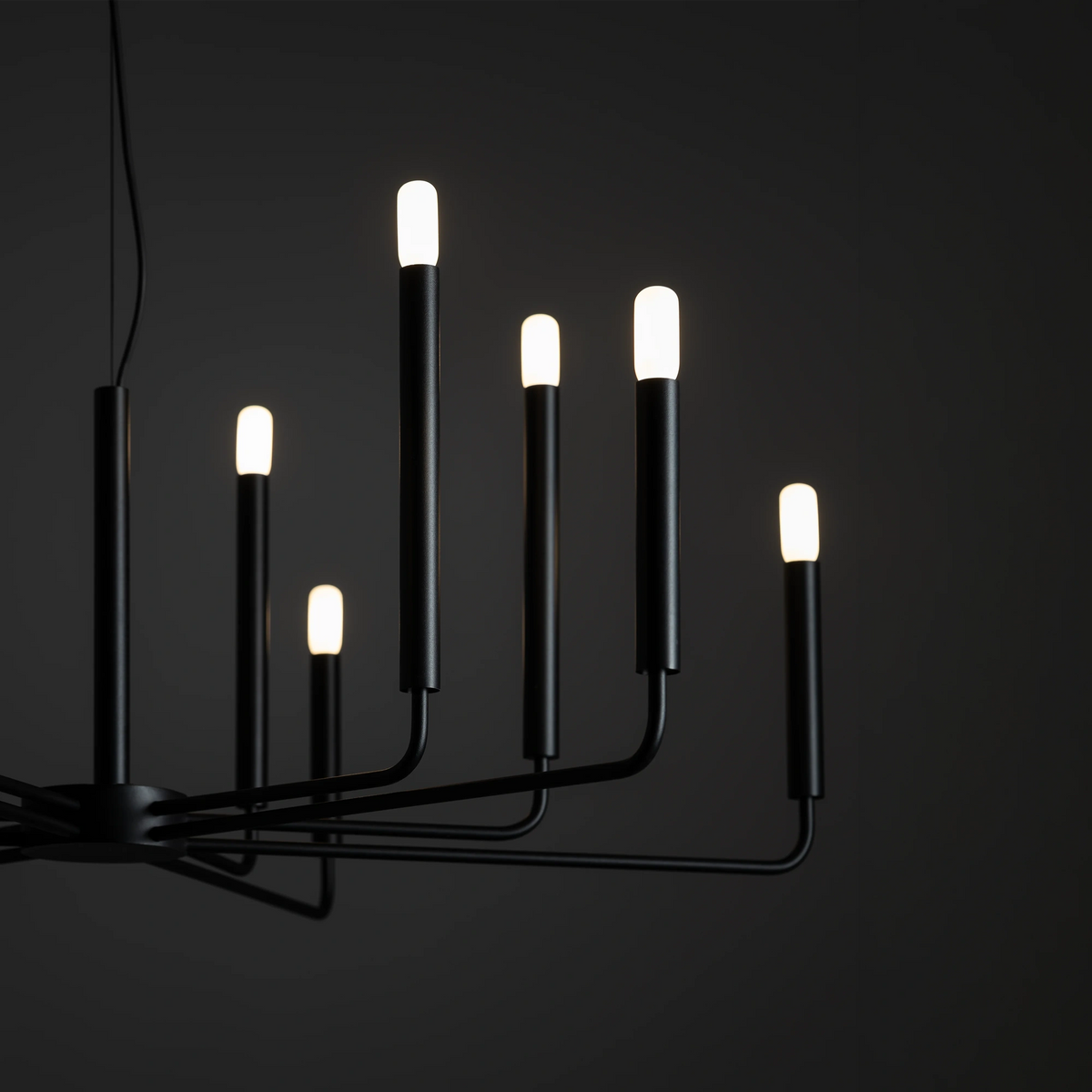 Nowodvorski Żyrandol ORTO A 10W only LED 50/60Hz - Stal lakierowana - Czarny 11462 - lampa włączona