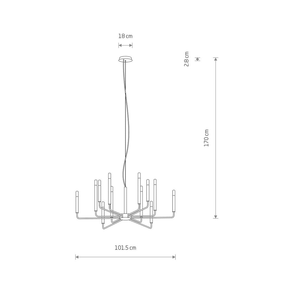Nowodvorski Żyrandol ORTO A 10W only LED 50/60Hz - Stal lakierowana - Czarny 11462