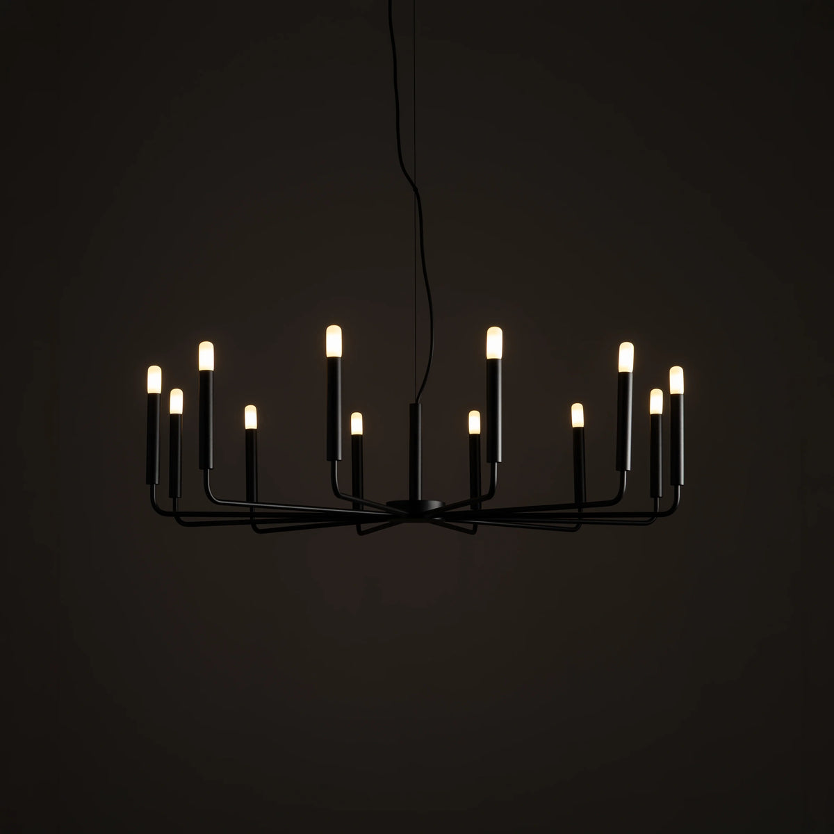 Nowodvorski Żyrandol ORTO B 10W only LED 50/60Hz - Stal lakierowana - Czarny 11464 - lampa włączona