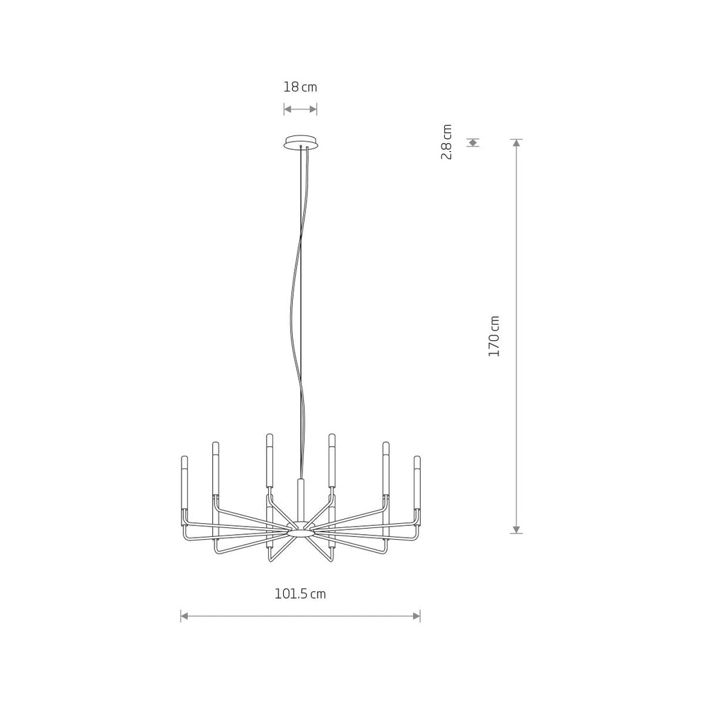 Nowodvorski Żyrandol ORTO B 10W only LED 50/60Hz - Stal lakierowana - Czarny 11464