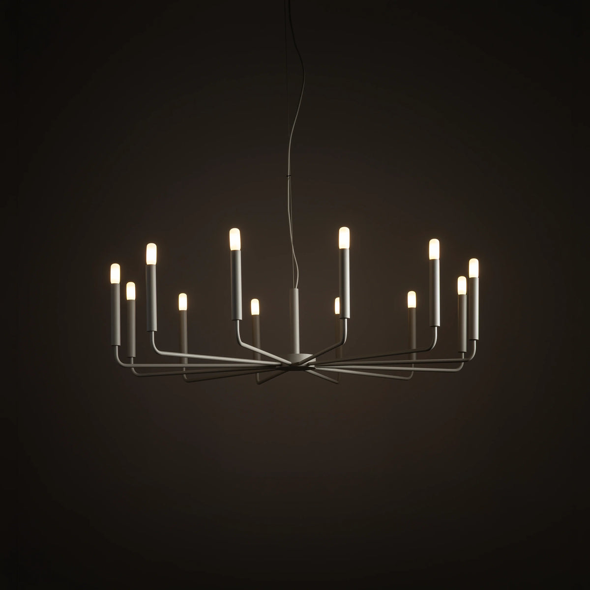Nowodvorski Żyrandol ORTO B 10W only LED 50/60Hz - Stal lakierowana - Silk gray 11465 - lampa włączona