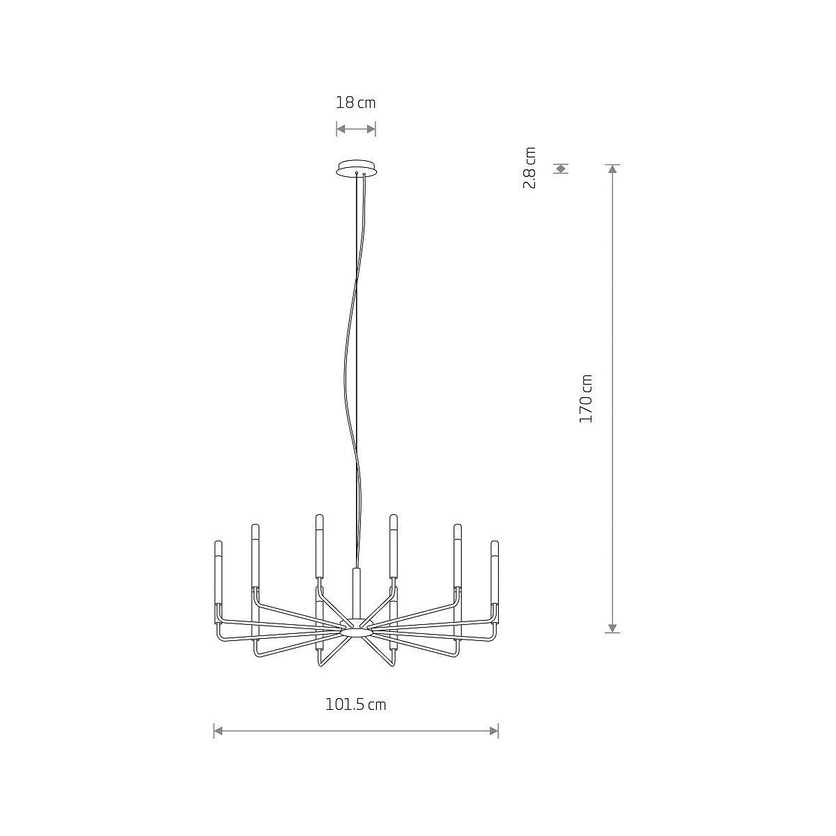 Nowodvorski Żyrandol ORTO B 10W only LED 50/60Hz - Stal lakierowana - Silk gray 11465